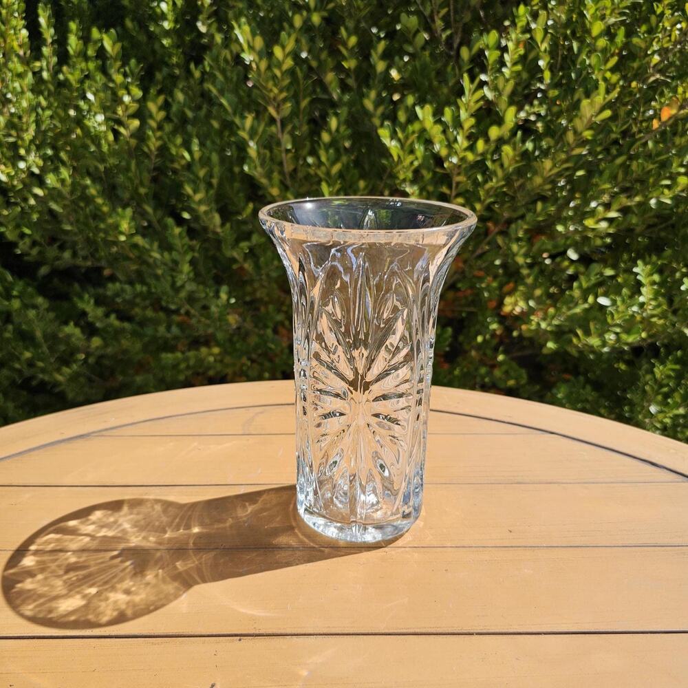 Vintage FTD 1991 Starburst Clear Glass Flower Vase